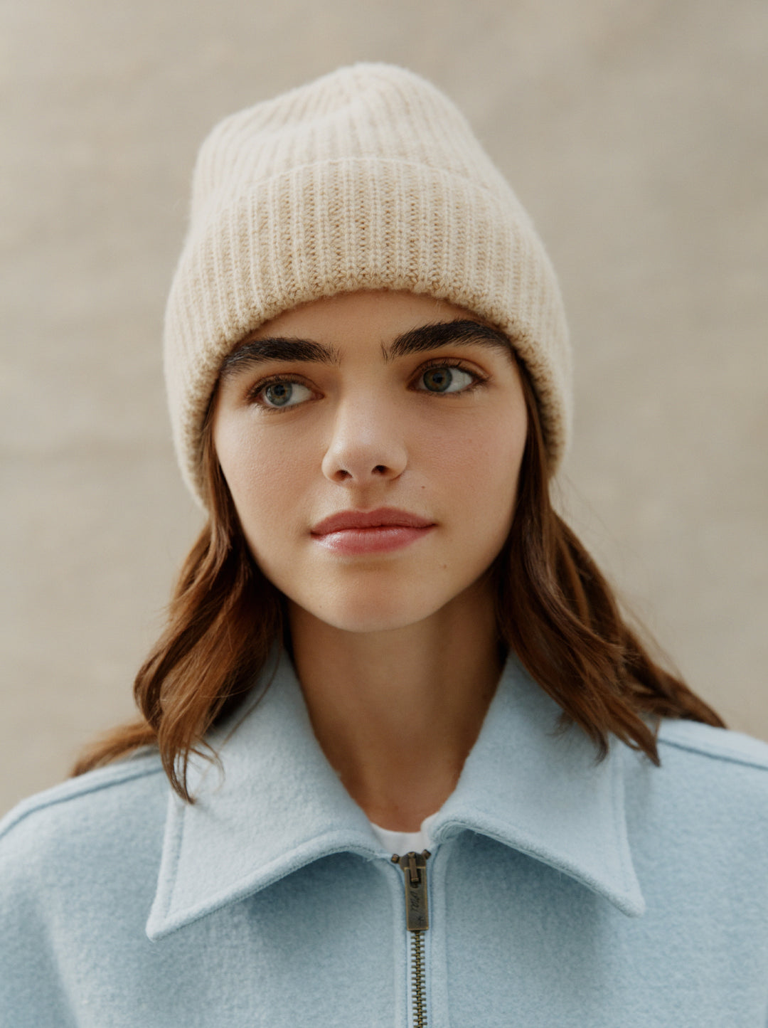 Bonnet LAINE TRICOTÉ beige