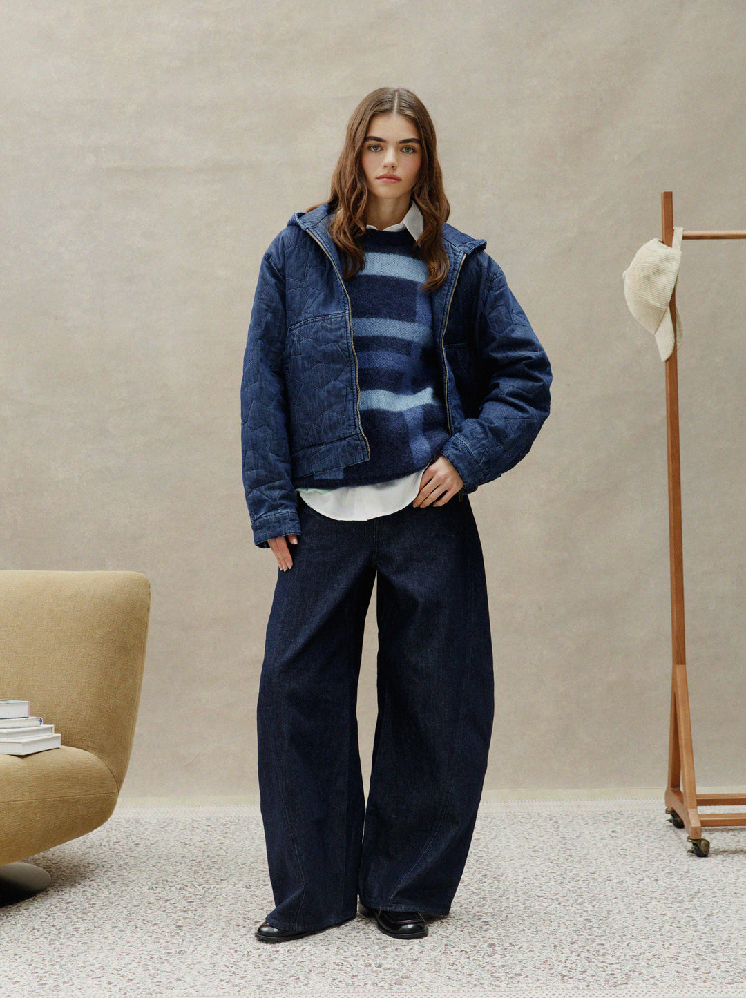 Veste à capuche unisexe TRAIT FLEURI matelassé
