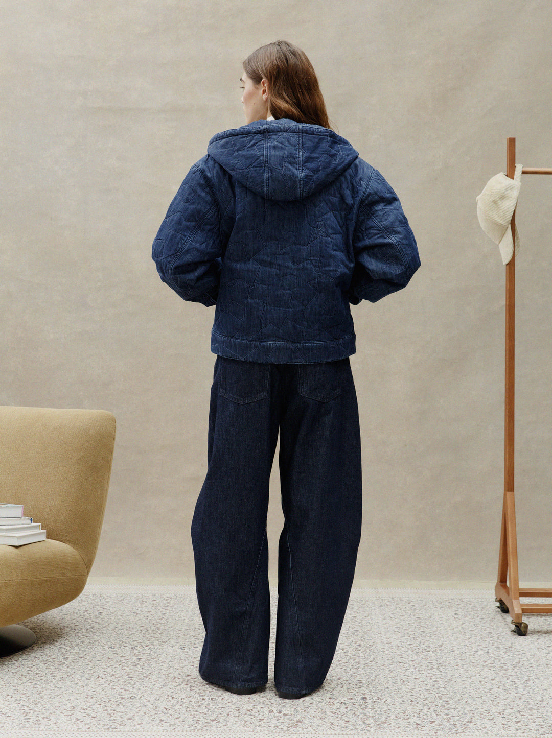 Veste à capuche unisexe TRAIT FLEURI matelassé