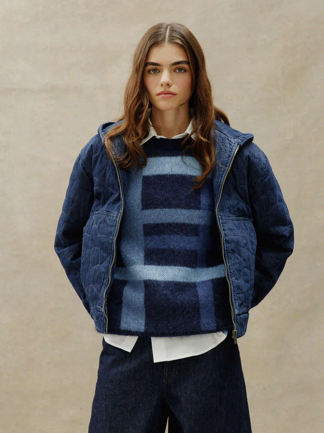 Veste à capuche unisexe TRAIT FLEURI matelassé