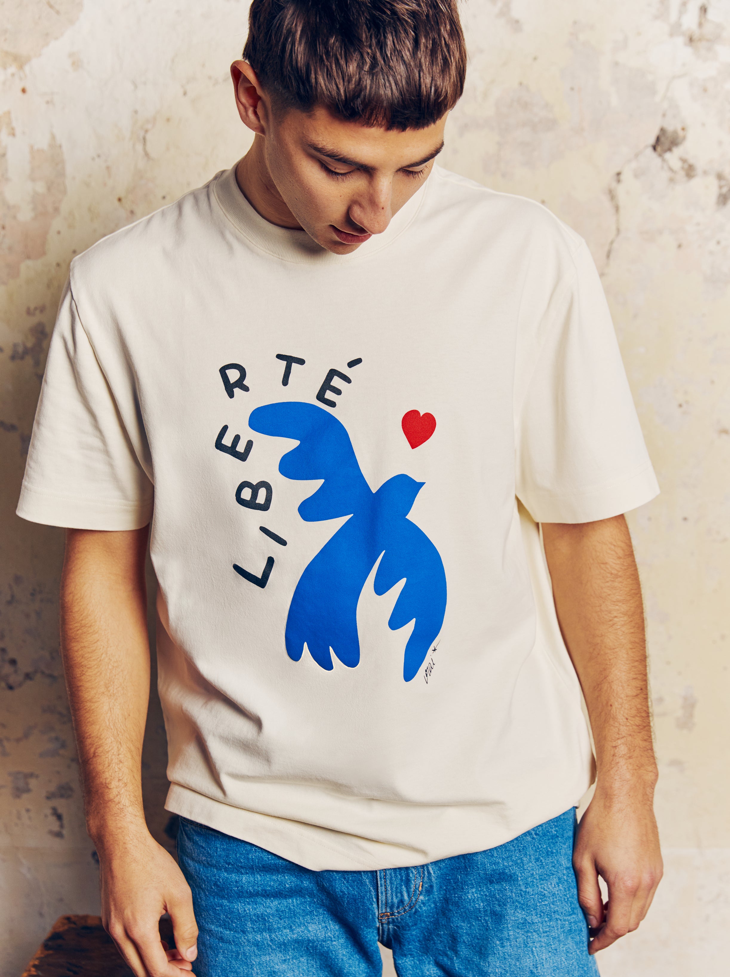 T-shirt VRAI VIANNEY LIBERTÉ ÉCRU