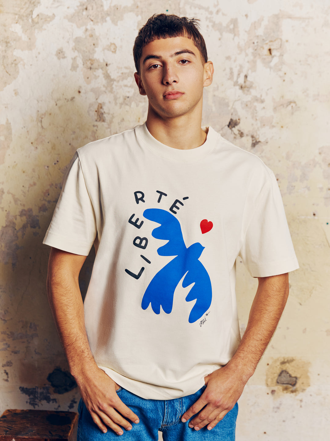T-shirt VRAI VIANNEY LIBERTÉ ÉCRU