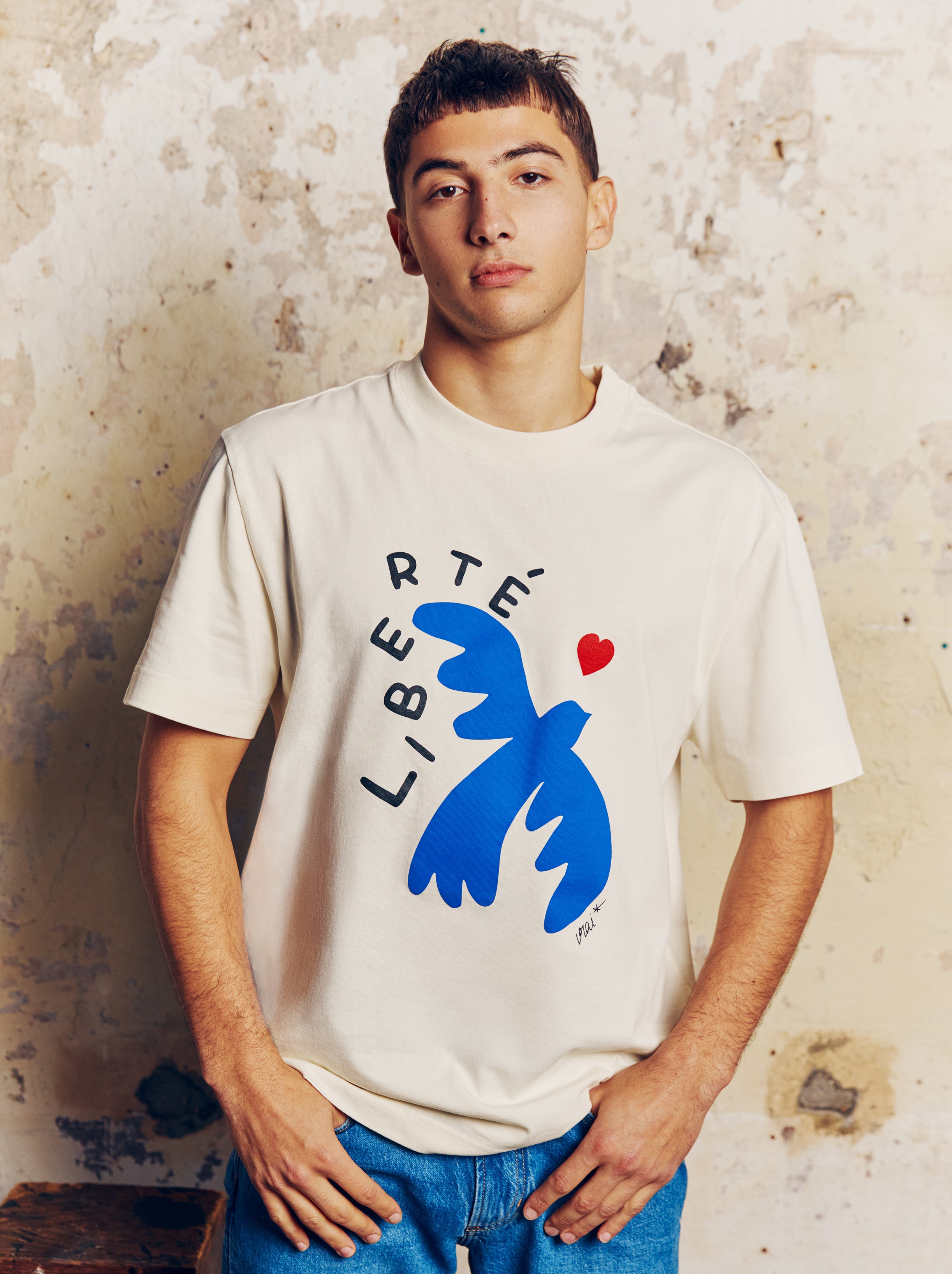 T-shirt VRAI VIANNEY LIBERTÉ ÉCRU