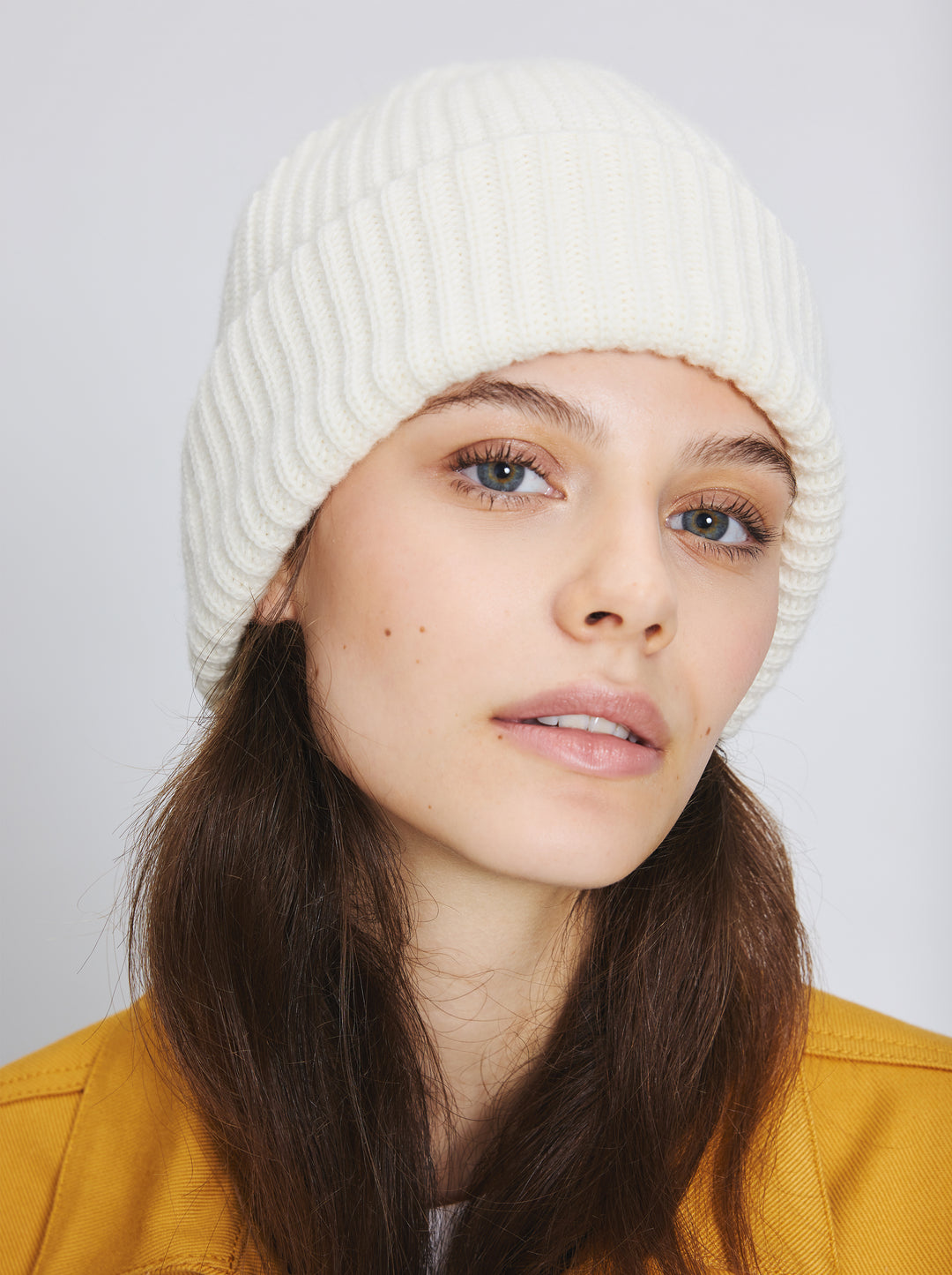 Bonnet LAINE TRICOTÉ blanc craie