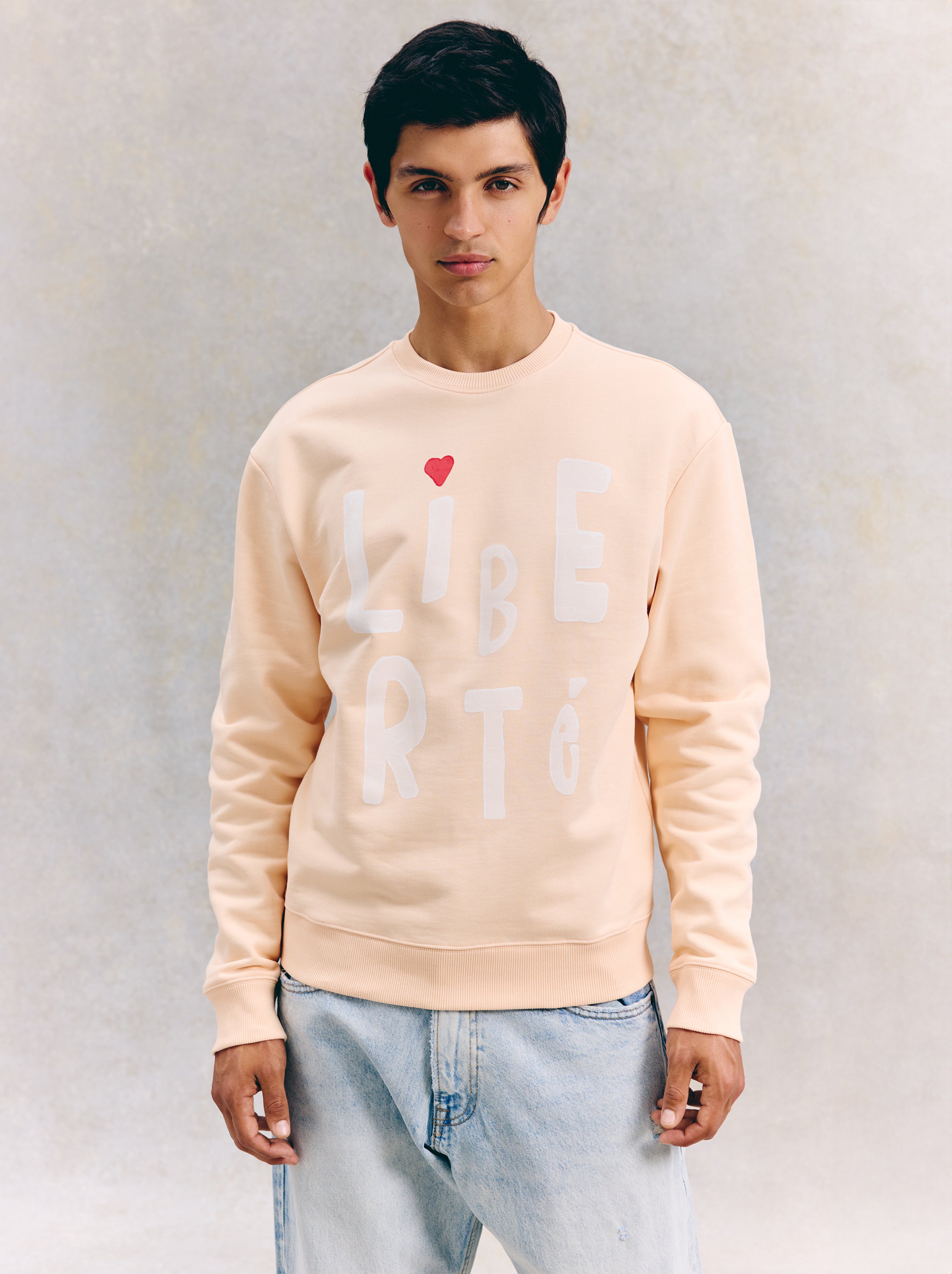sweat shirt liberté abricot vrai vianney