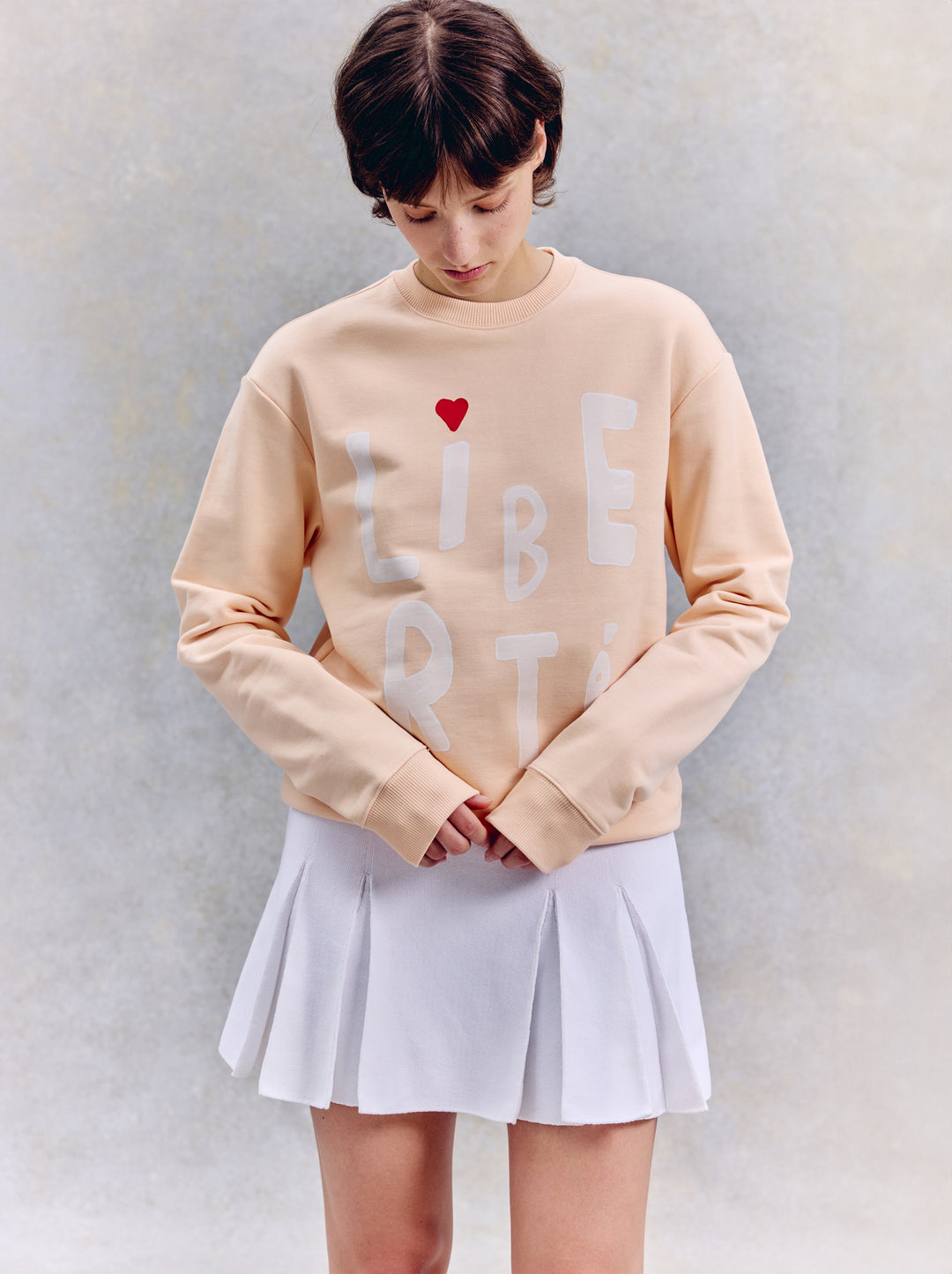 sweat shirt liberté abricot vrai vianney