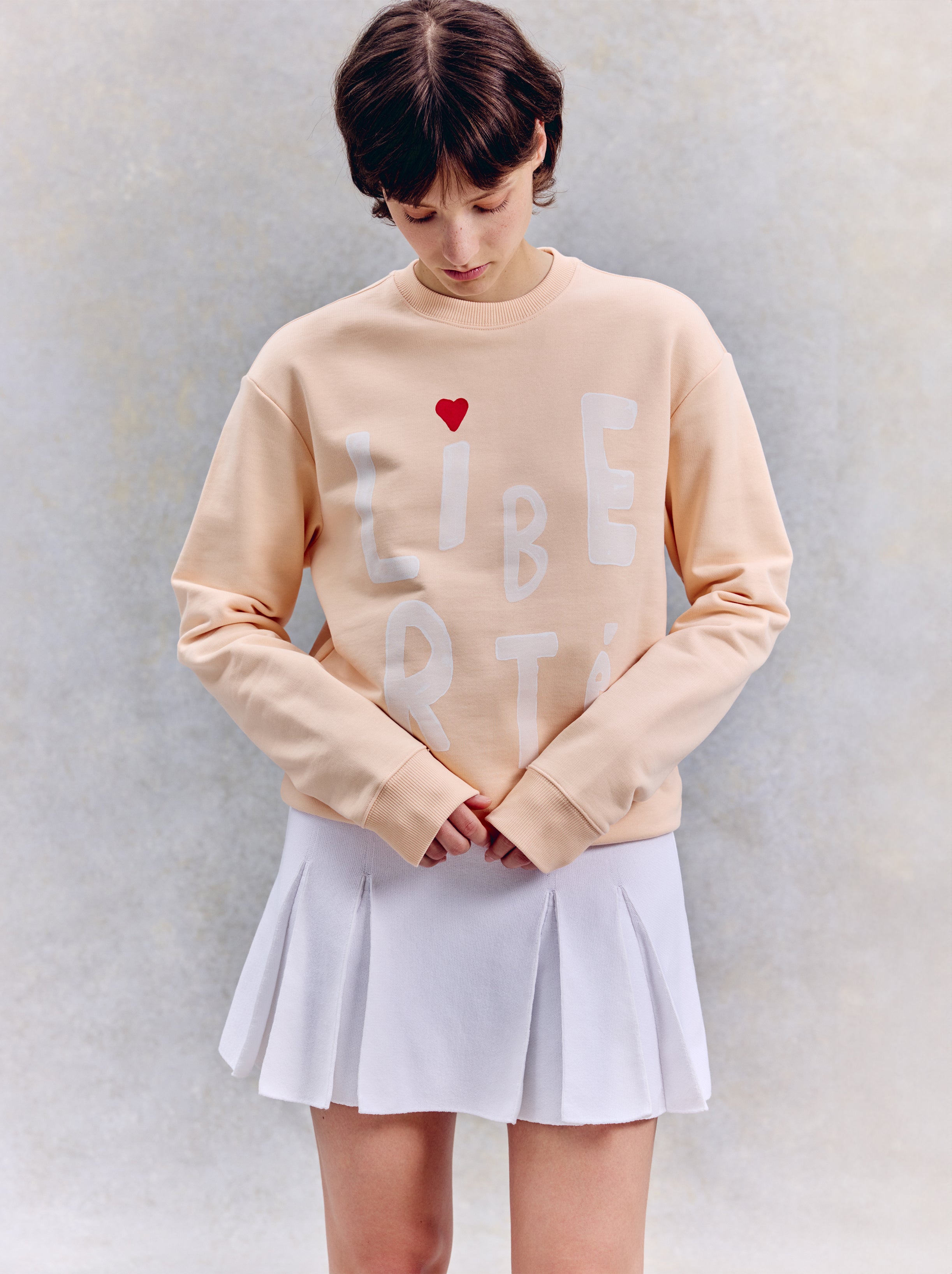 sweat shirt liberté abricot vrai vianney