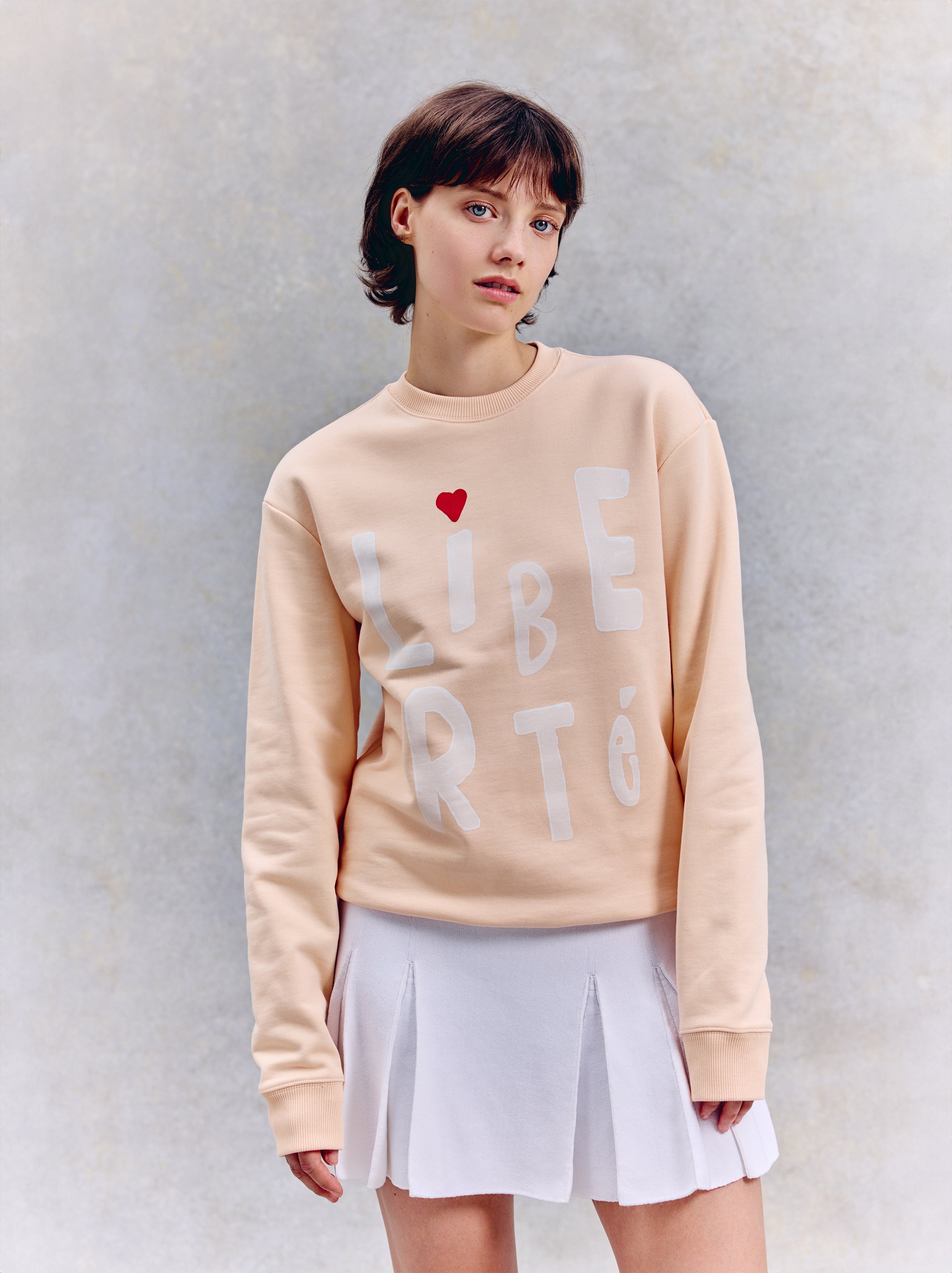 sweat shirt liberté abricot vrai vianney
