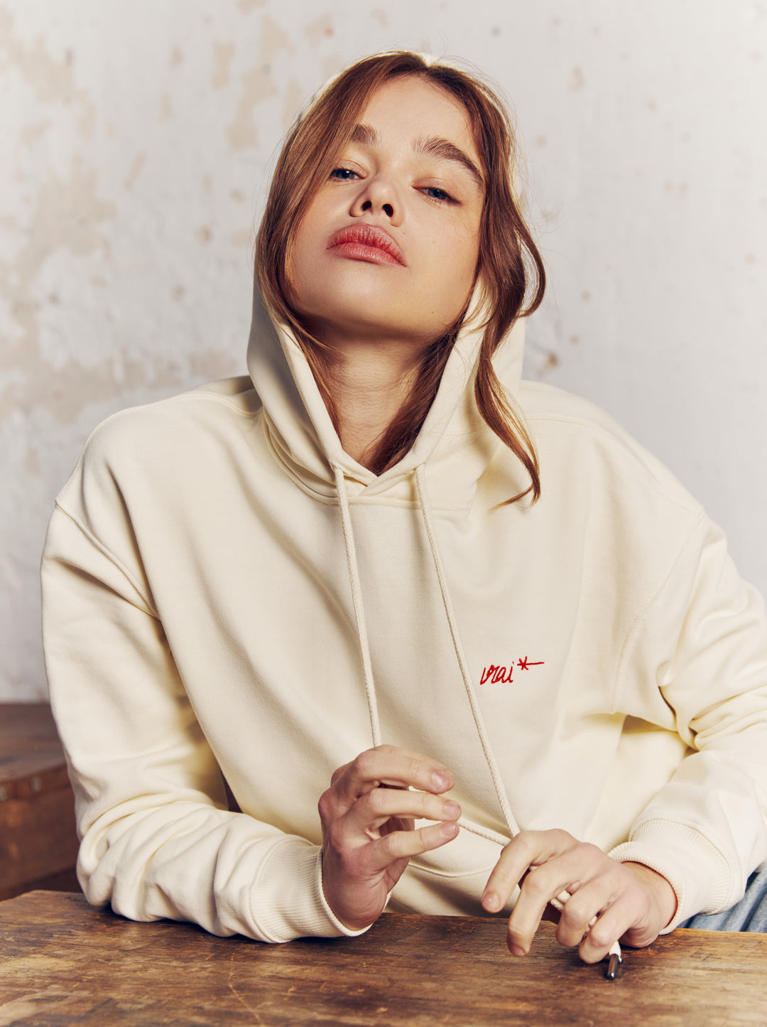 Sweat capuche unisexe LIBERTÉ écru