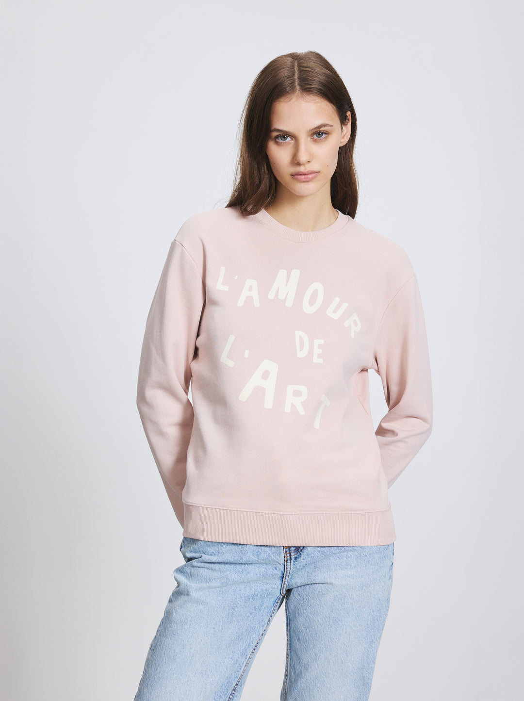 Sweat unisexe L'AMOUR DE L'ART rose glacé