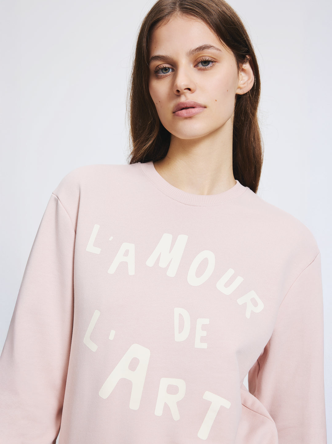 Sweat unisexe L'AMOUR DE L'ART rose glacé