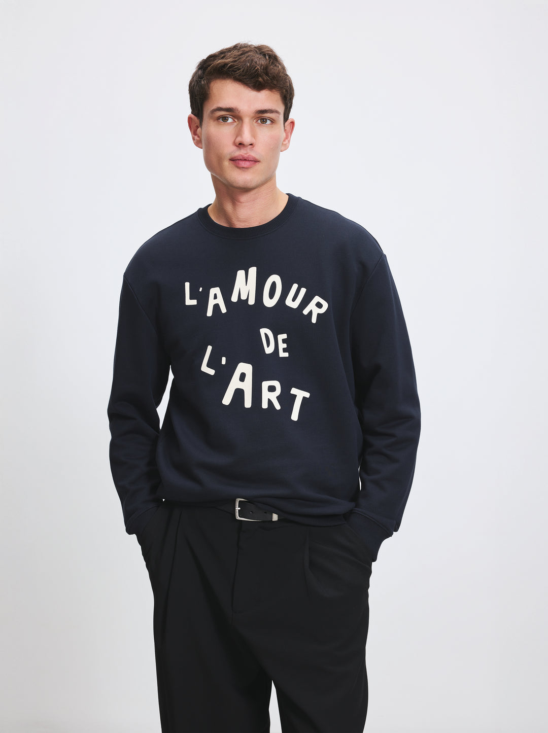Sweat unisexe L'AMOUR DE L'ART noir fusain