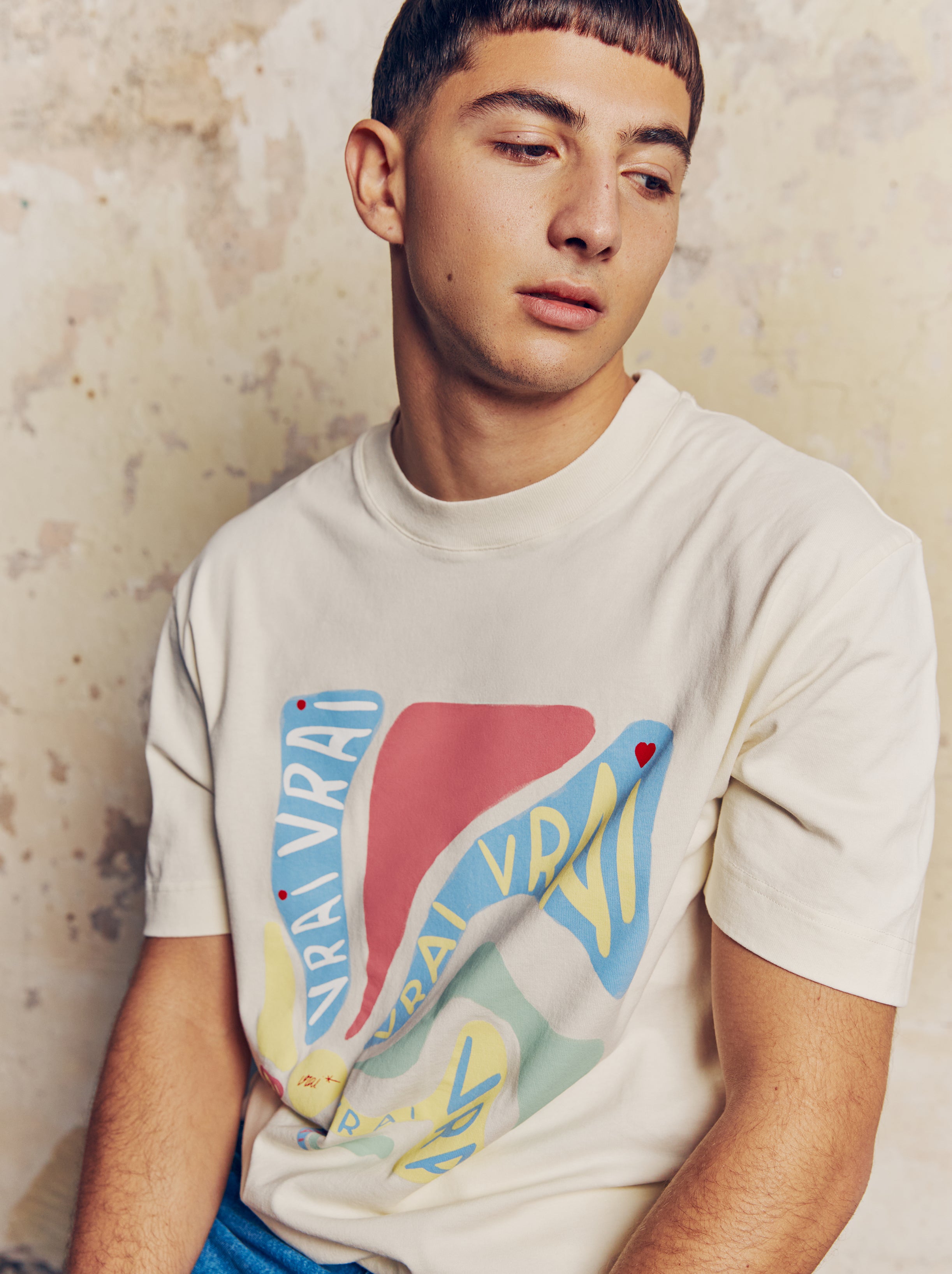 T-shirt VRAI VIANNEY SOLEIL ECRU UNISEXE