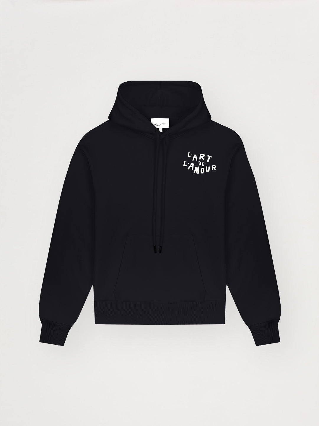 Sweat capuche unisexe L'AMOUR DE L'ART noir fusain