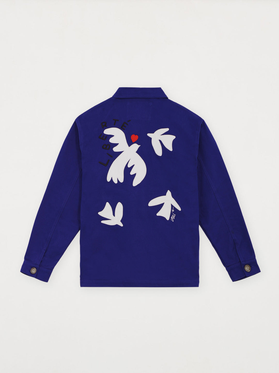 Veste brodée unisexe LIBERTÉ bleu outremer