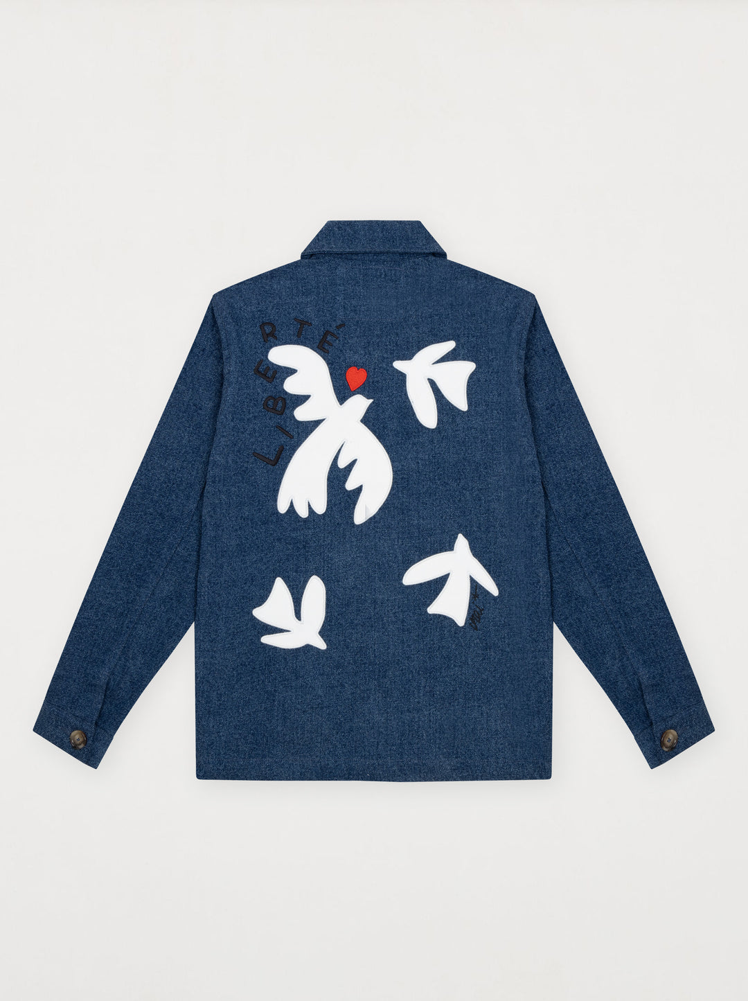 Veste brodée unisexe LIBERTÉ denim