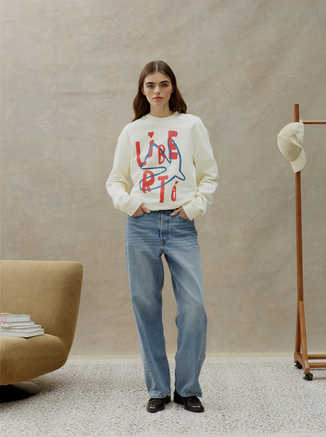 Sweat unisexe ESQUISSE écru