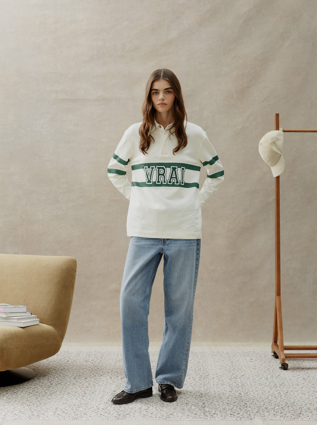 Polo unisexe VRAI écru