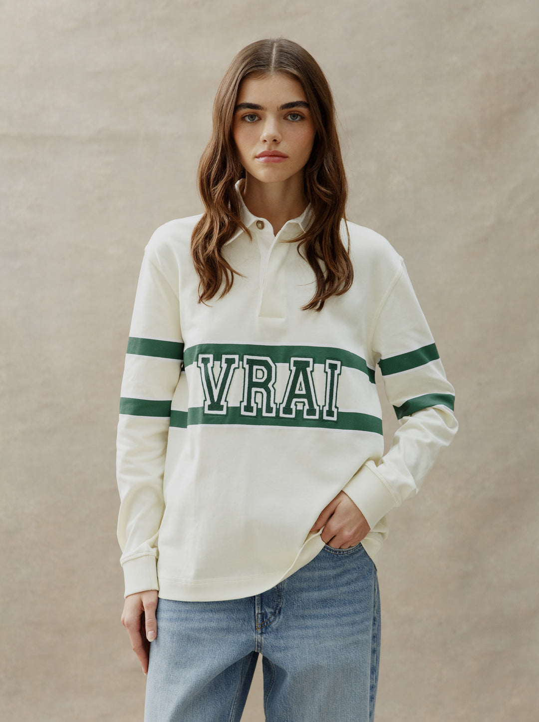 Polo unisexe VRAI écru