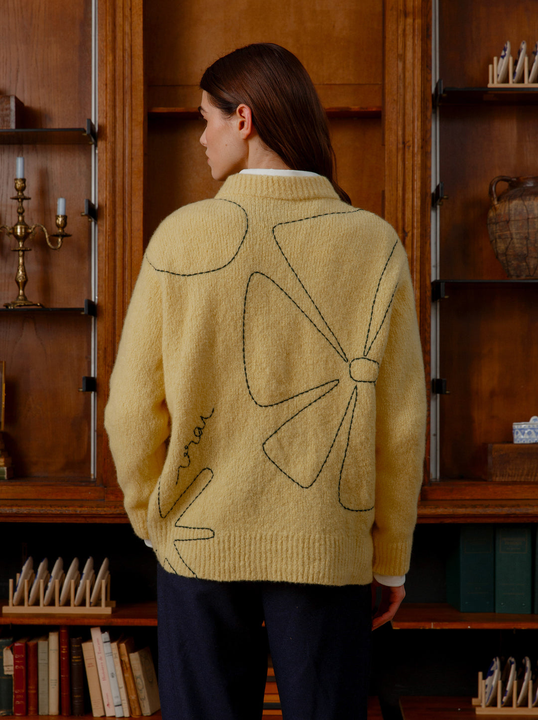 Pull unisexe col rond CROQUIS jaune