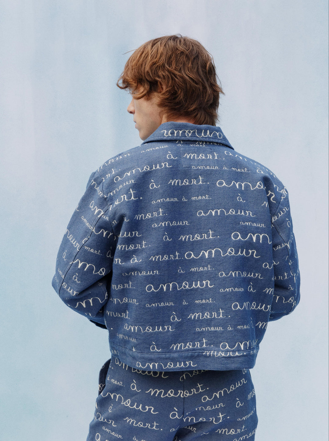 Veste unisexe AMOUR jacquard denim