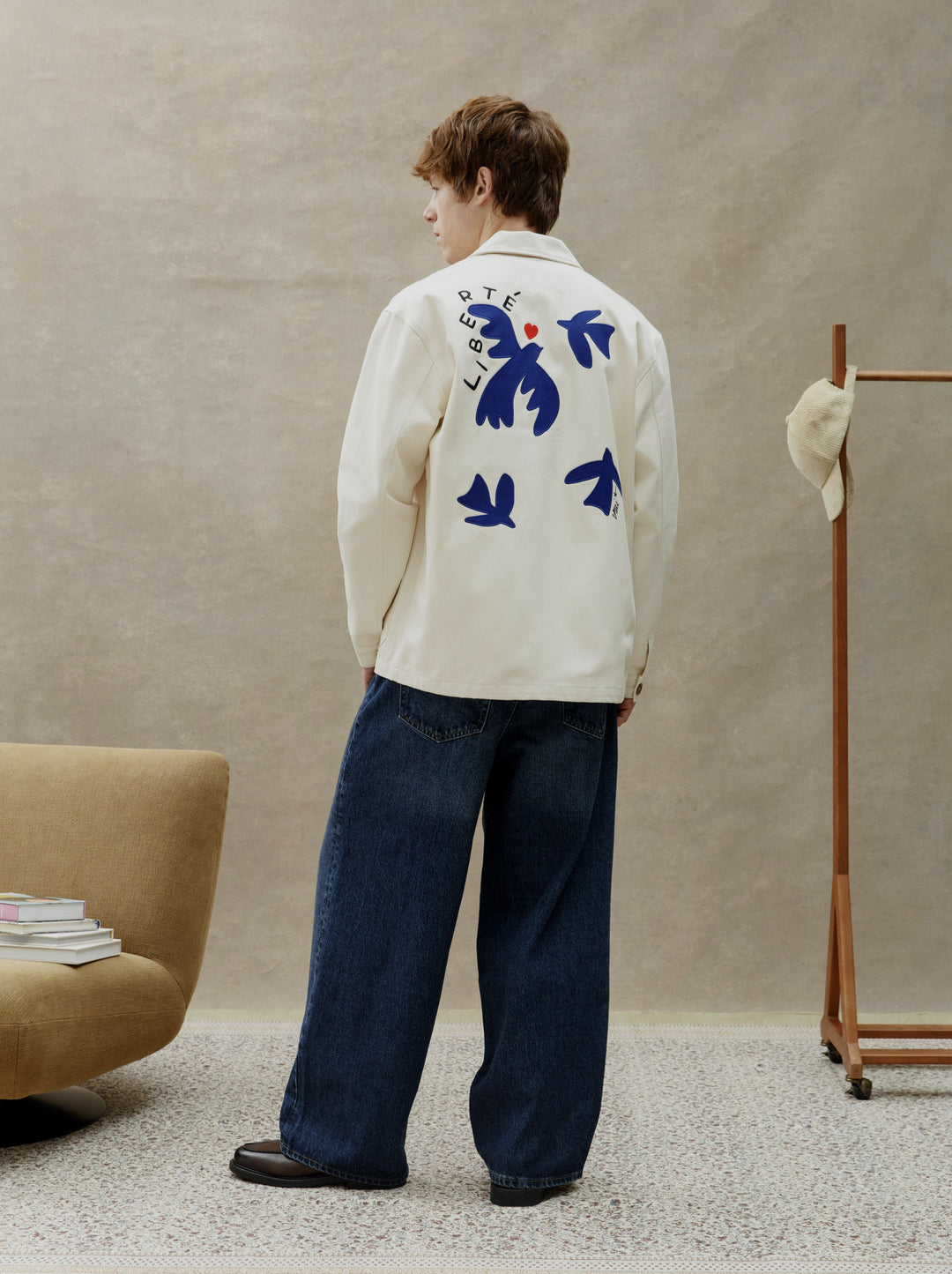 Veste brodée unisexe PEINTRE écru