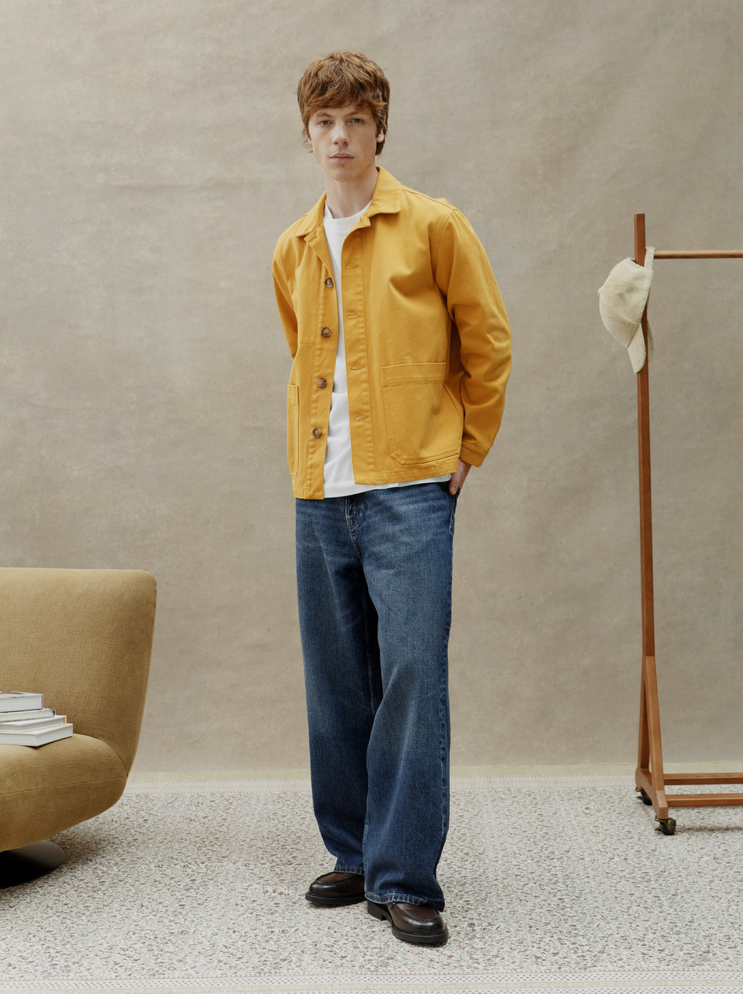 Veste brodée unisexe LIBERTÉ terre jaune