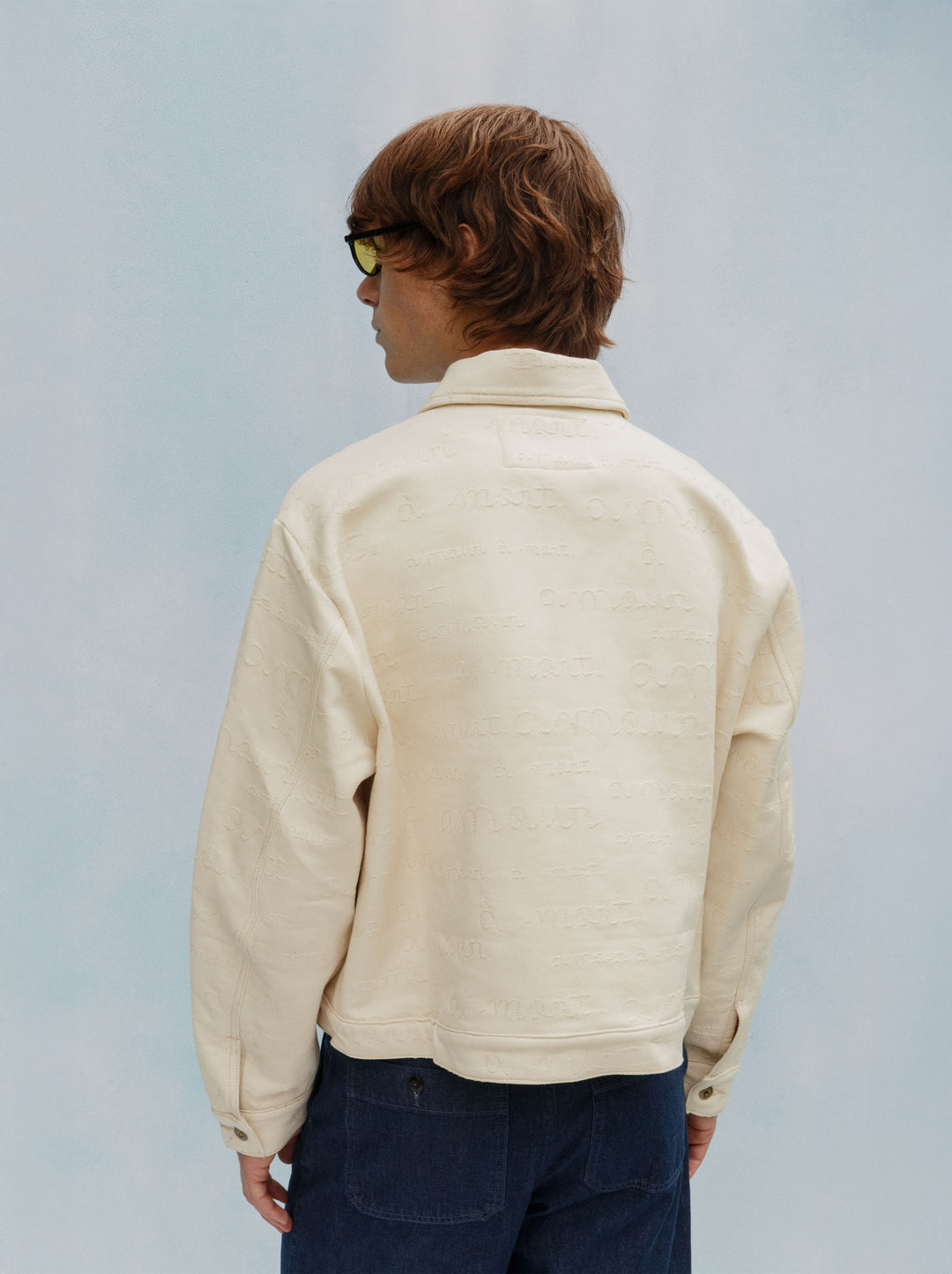 Veste unisexe AMOUR jacquard écru