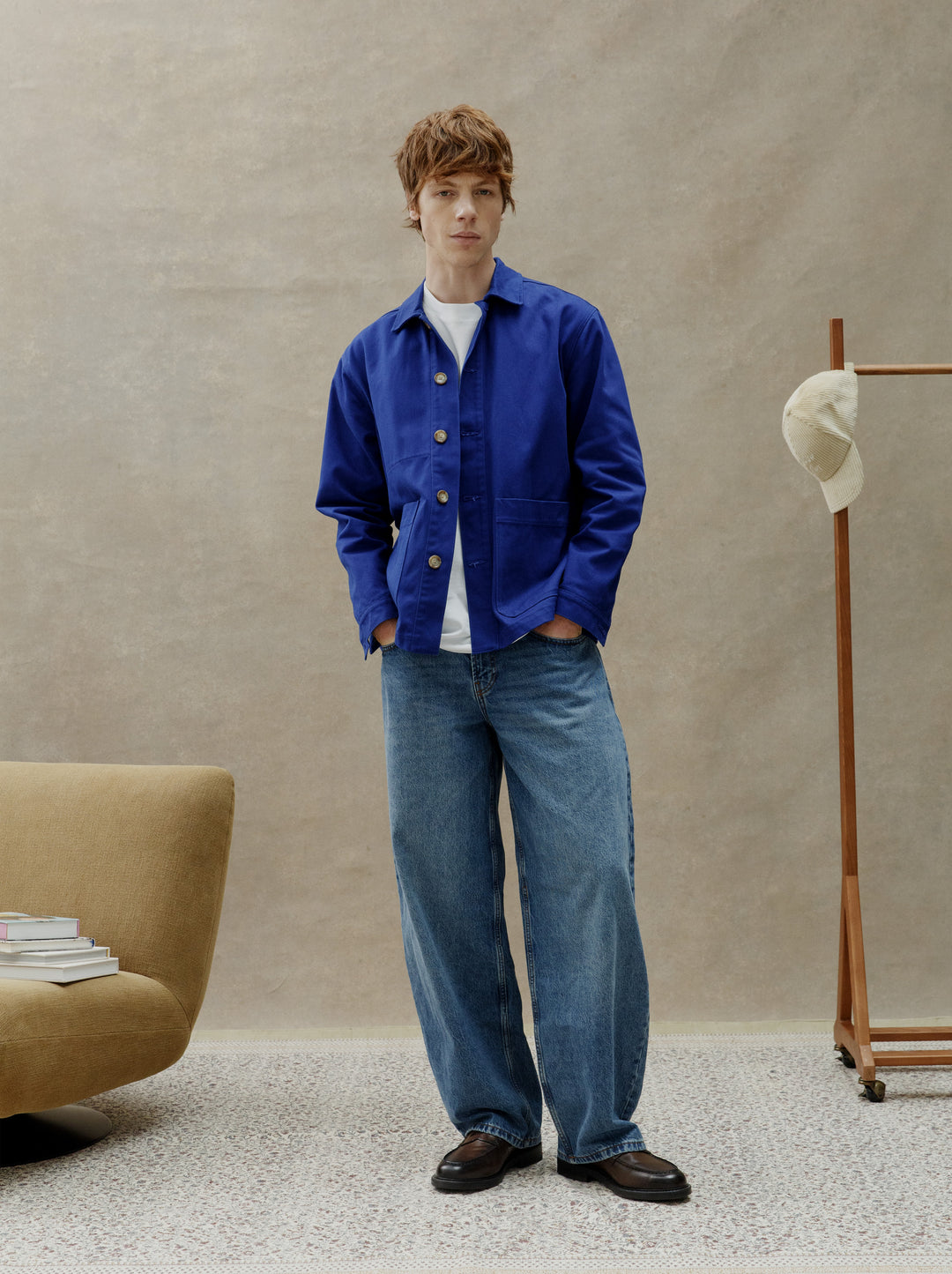 Veste brodée unisexe LIBERTÉ bleu outremer