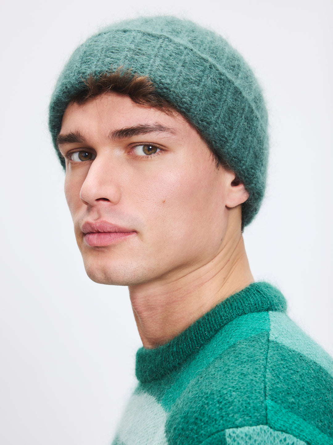 Bonnet MOHAIR vert vérone