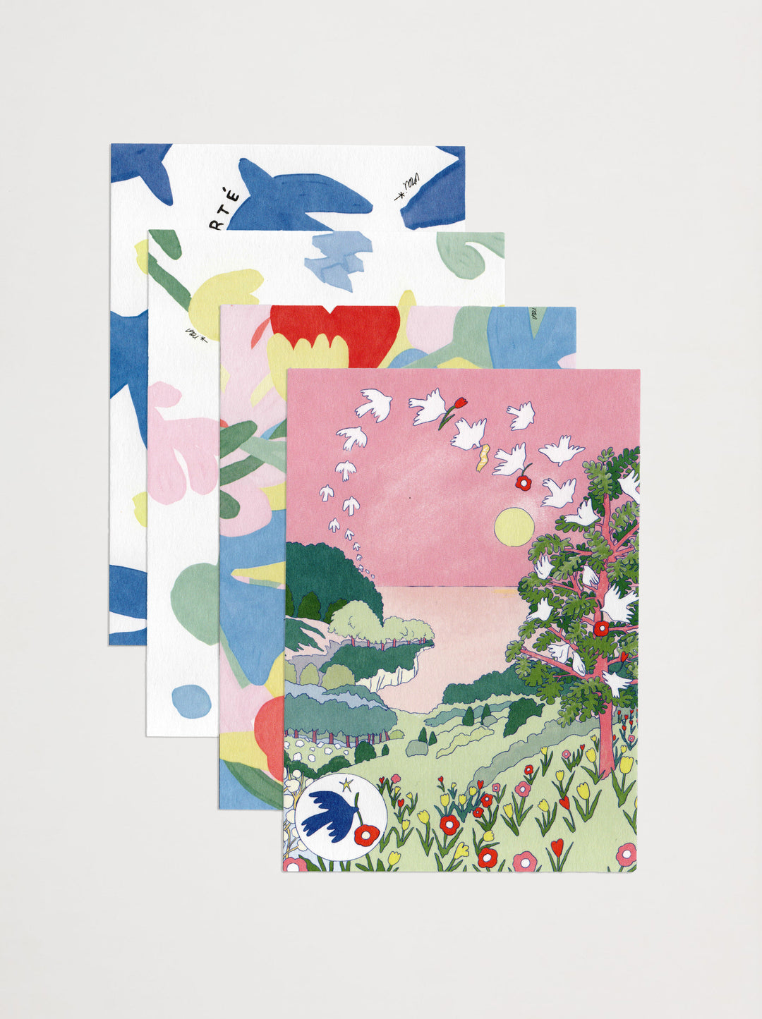 Collection de 4 cartes postales