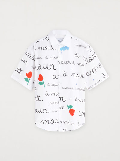 Chemise unisexe AMOUR peint manches courtes