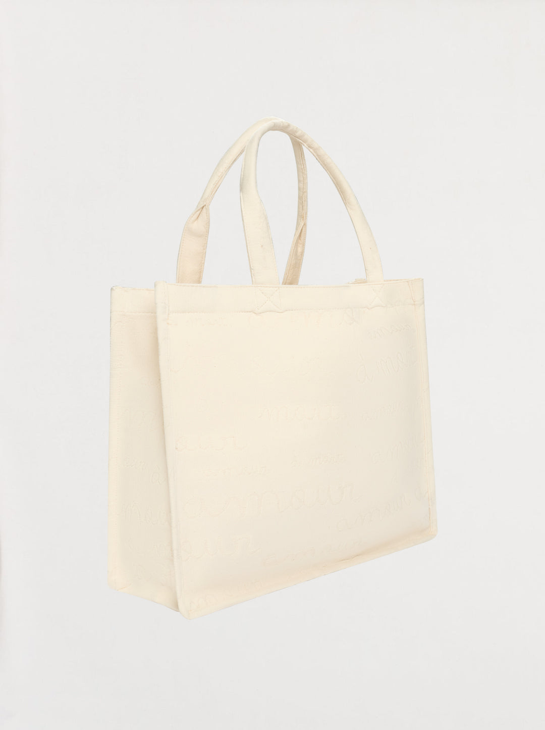 Cabas AMOUR jacquard écru