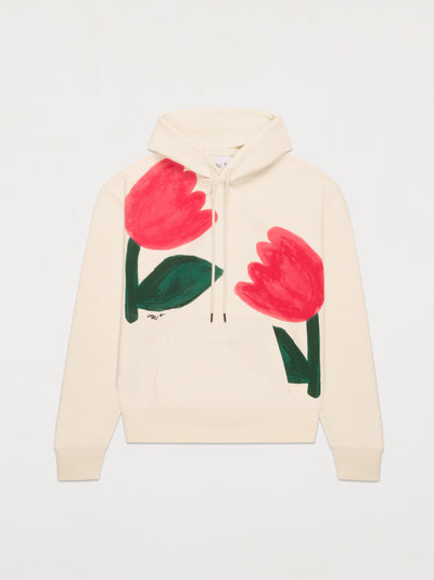 Sweat capuche unisexe FLEURI écru