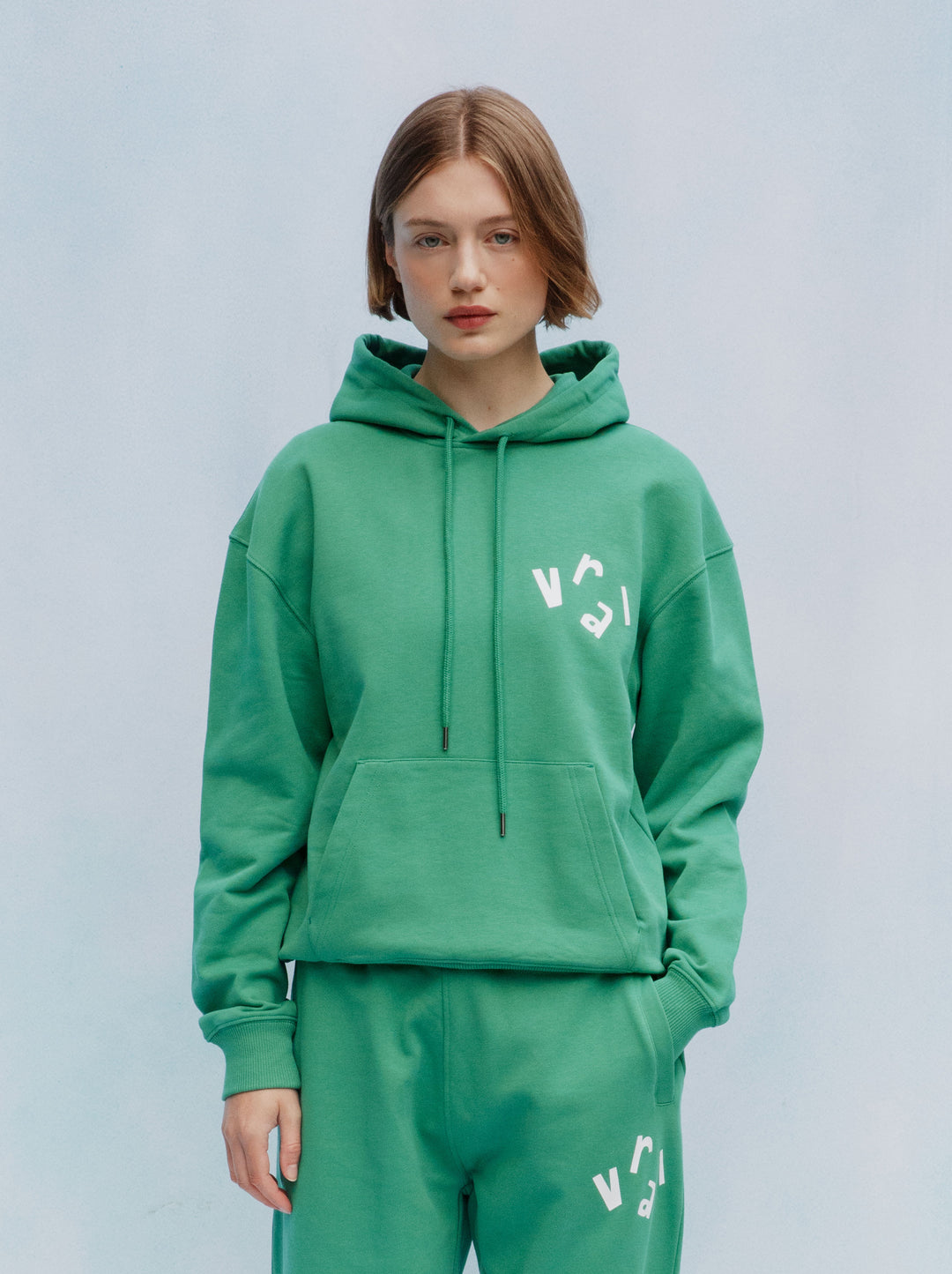 Sweat capuche unisexe VRAI vert