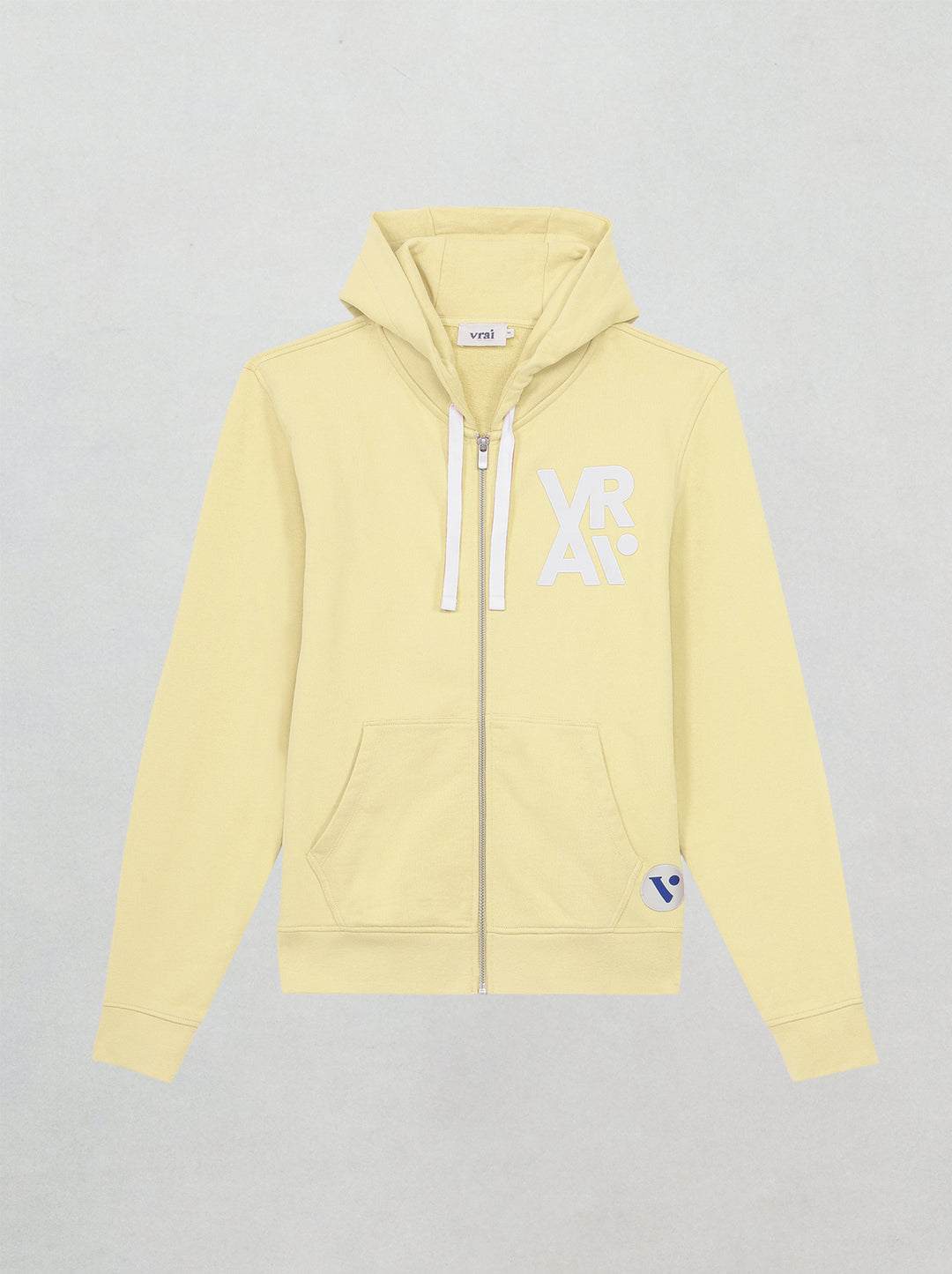 Sweat capuche vrai vianney vanille zip