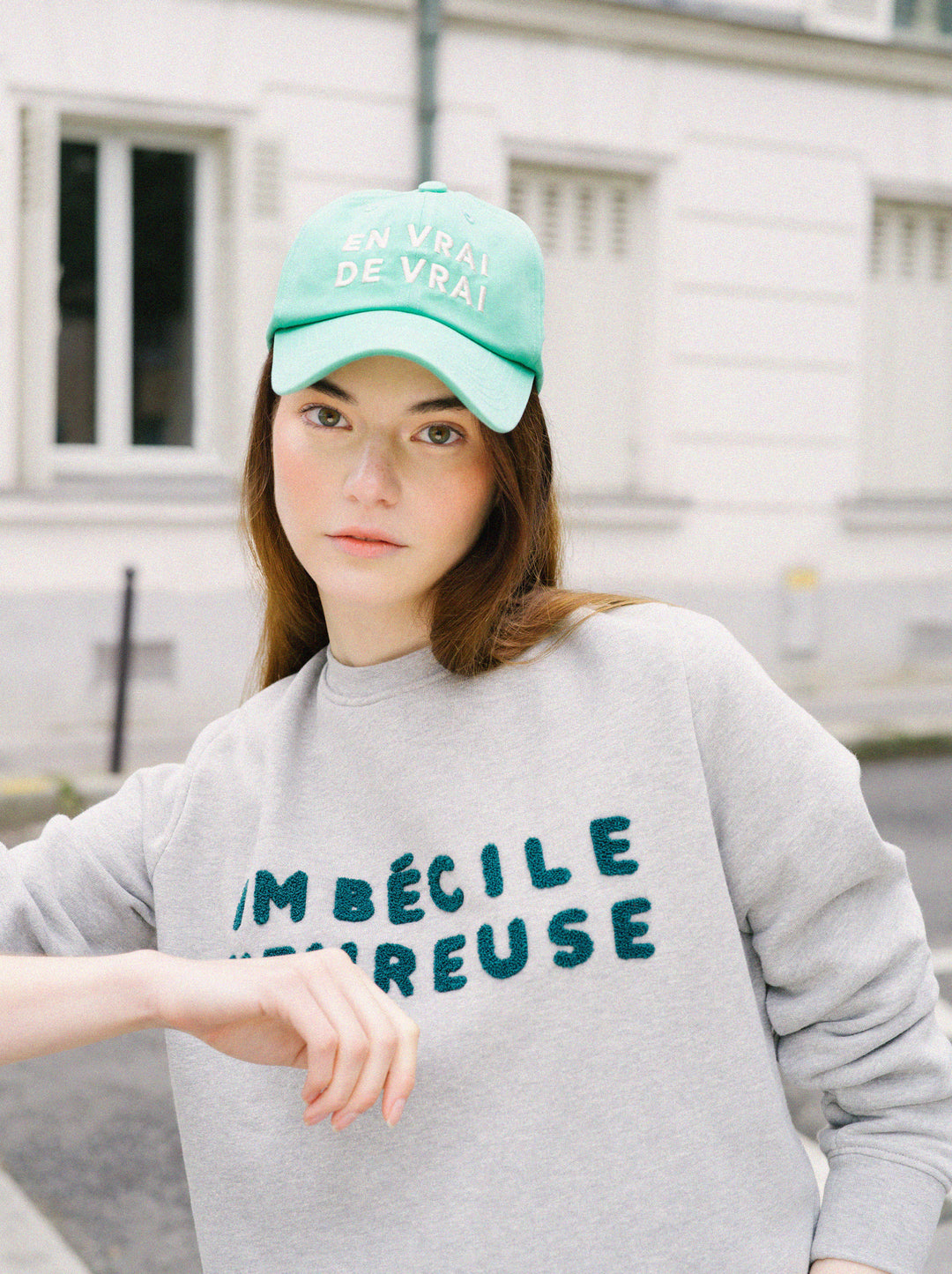 Sweat Imbécile heureuse gris Vianney