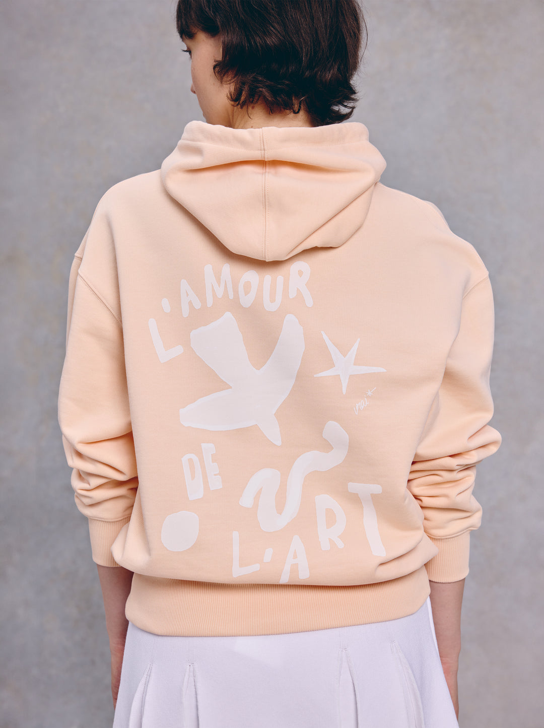 Sweat capuche FRESQUE abricot