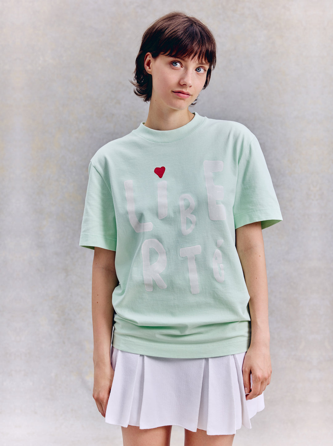 T-shirt COUP DE PINCEAU vert d'eau