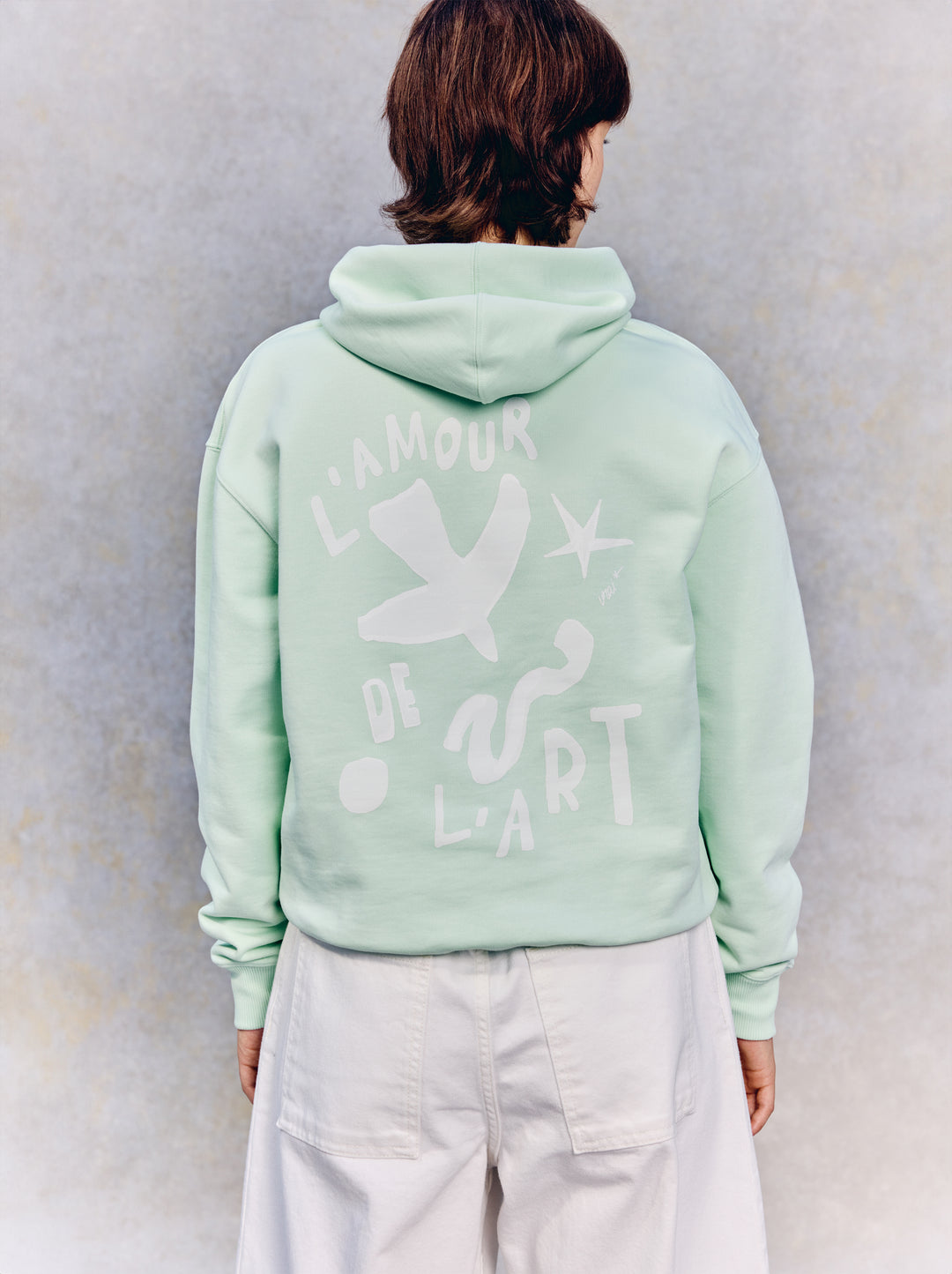 Sweat capuche FRESQUE vert d'eau