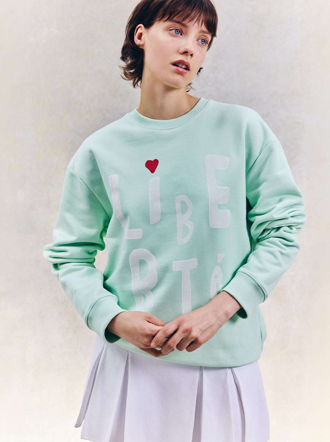 Sweat COUP DE PINCEAU vert d'eau