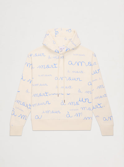Sweat capuche unisexe AMOUR écru
