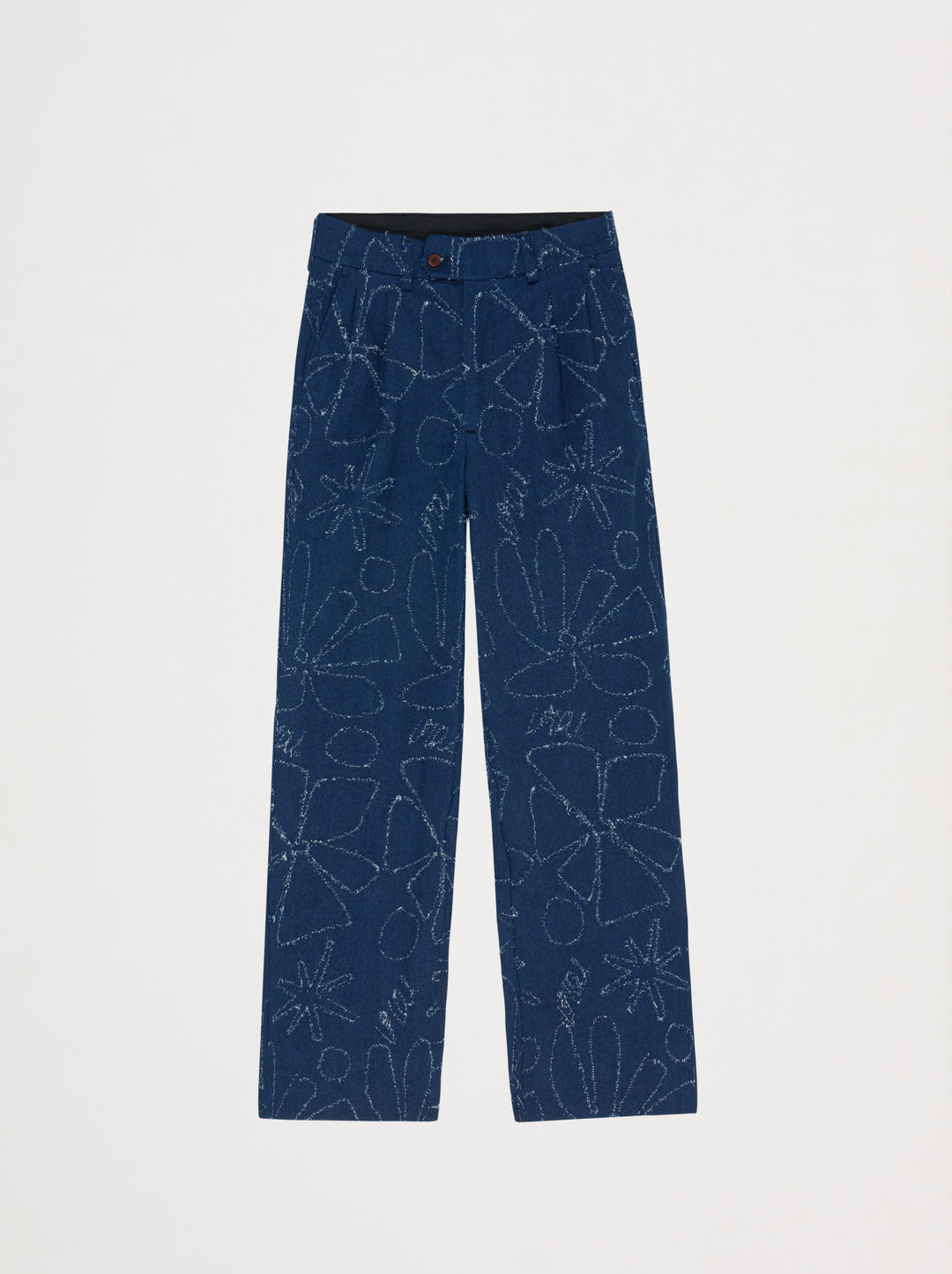 Pantalon droit unisexe FLEURS D'HIVER