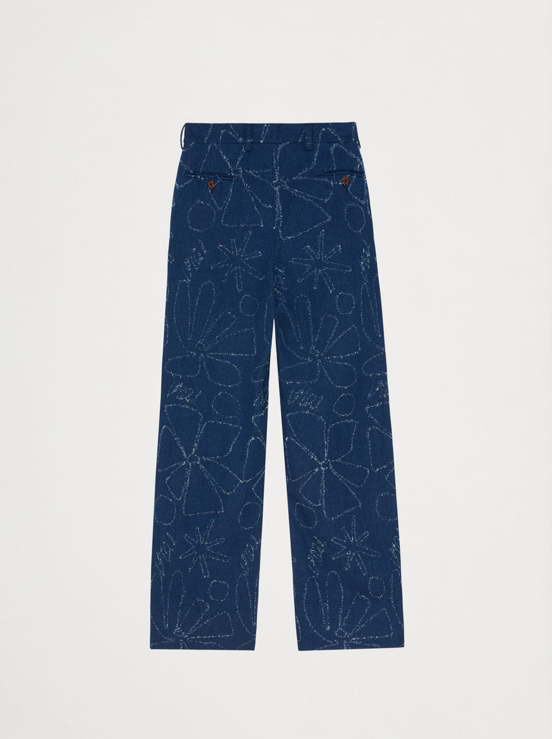 Pantalon droit unisexe FLEURS D'HIVER