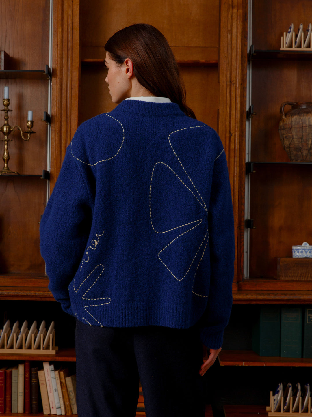 Pull unisexe col rond CROQUIS bleu