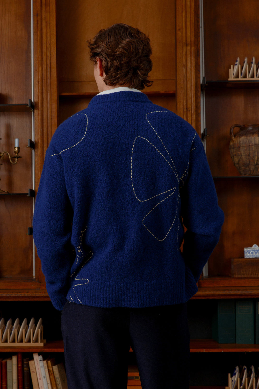 Pull unisexe col rond CROQUIS bleu