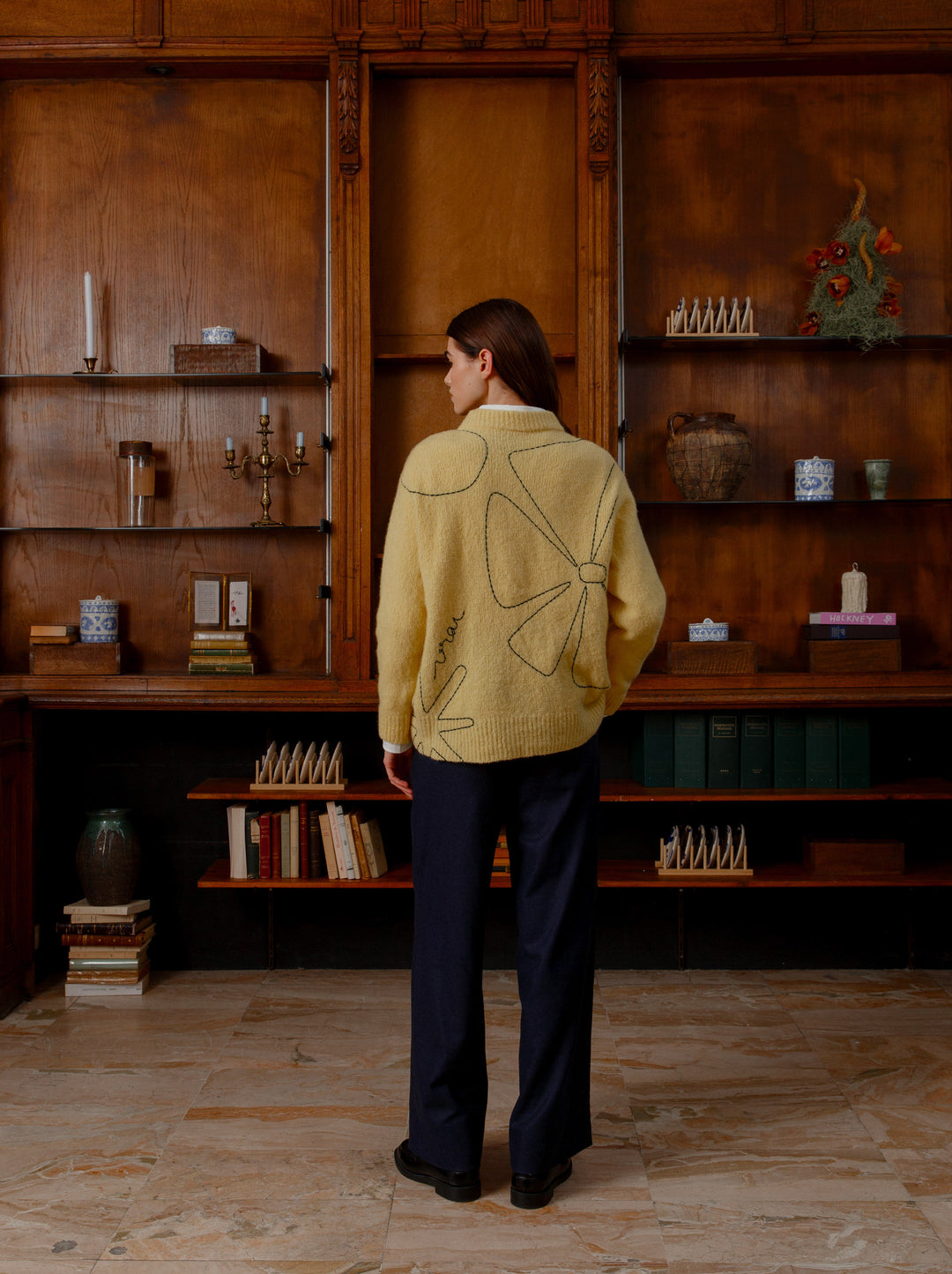 Pull unisexe col rond CROQUIS jaune