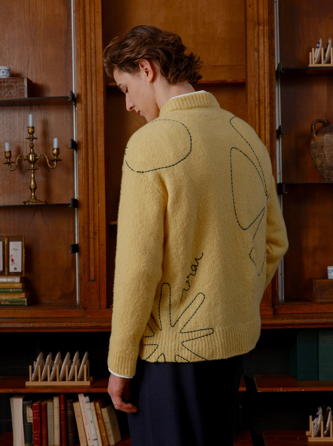 Pull unisexe col rond CROQUIS jaune