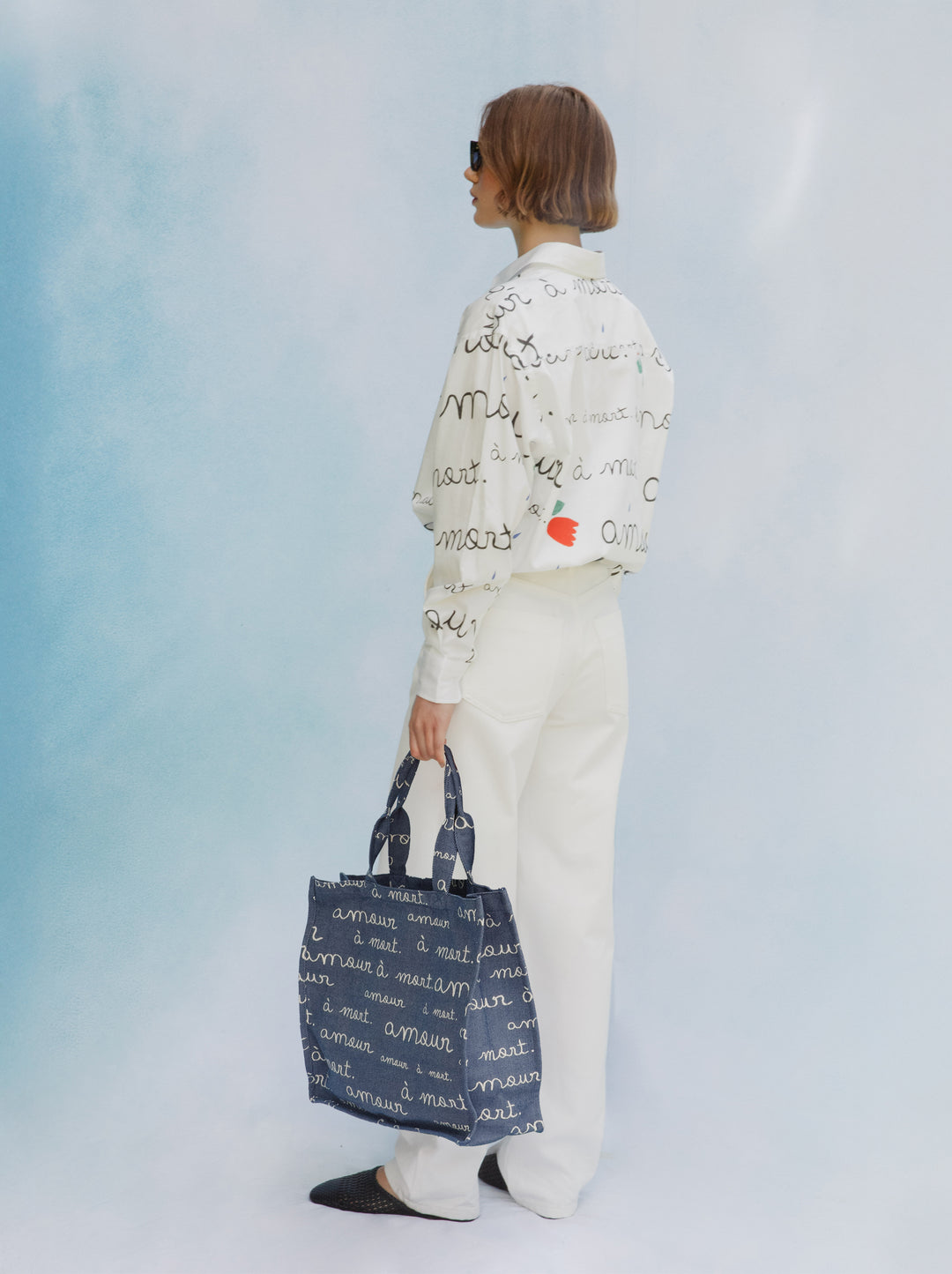 Cabas AMOUR jacquard denim