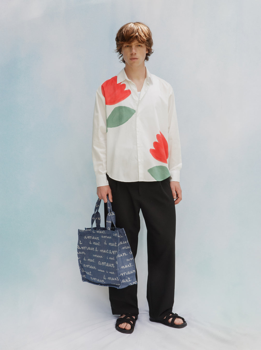 Cabas AMOUR jacquard denim